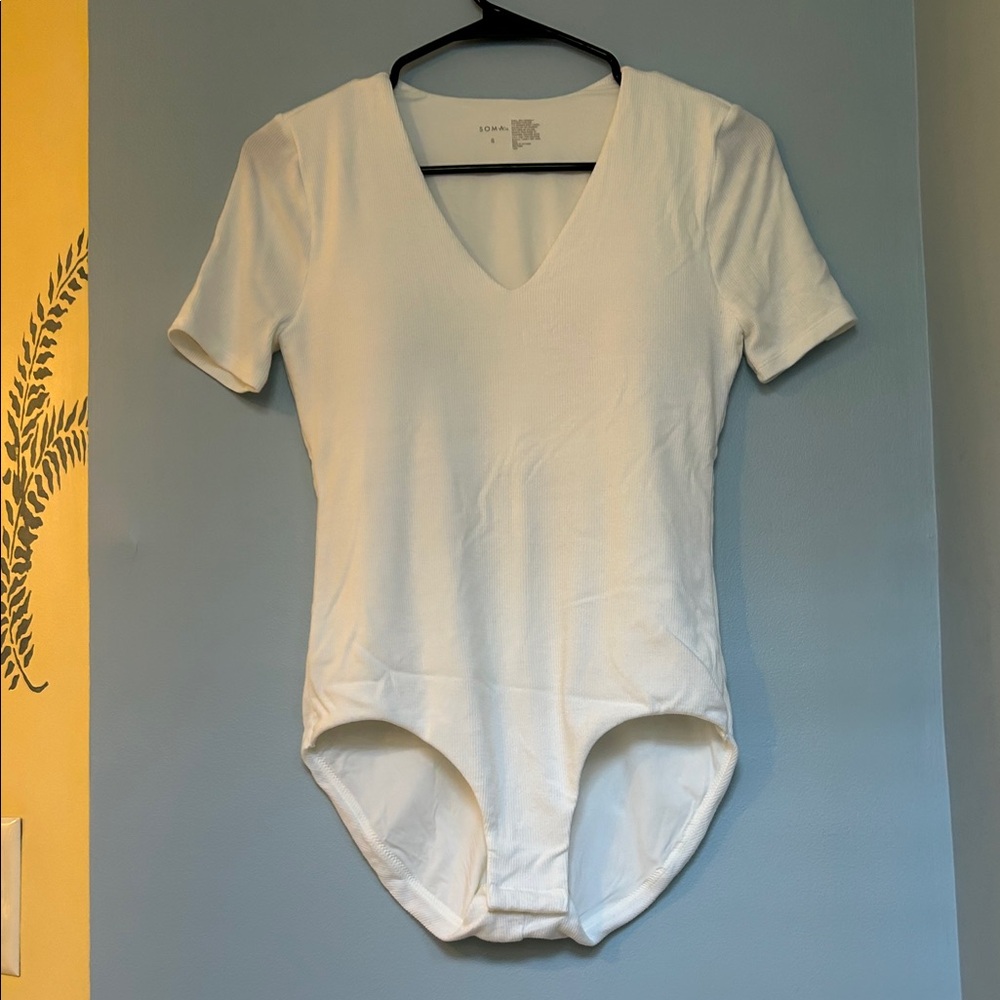 SOMA Classic White V-Neck Bodysuit